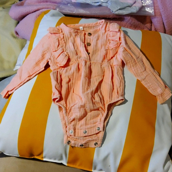 Ruffled Long Sleeve Onesie - Picture 1 of 4